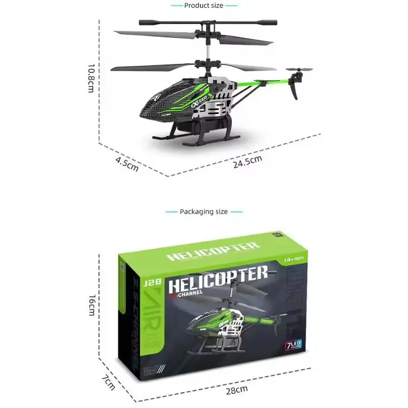 New 7-Color LED Alloy RC Helicopter: USB Rechargeable, Fixed Height