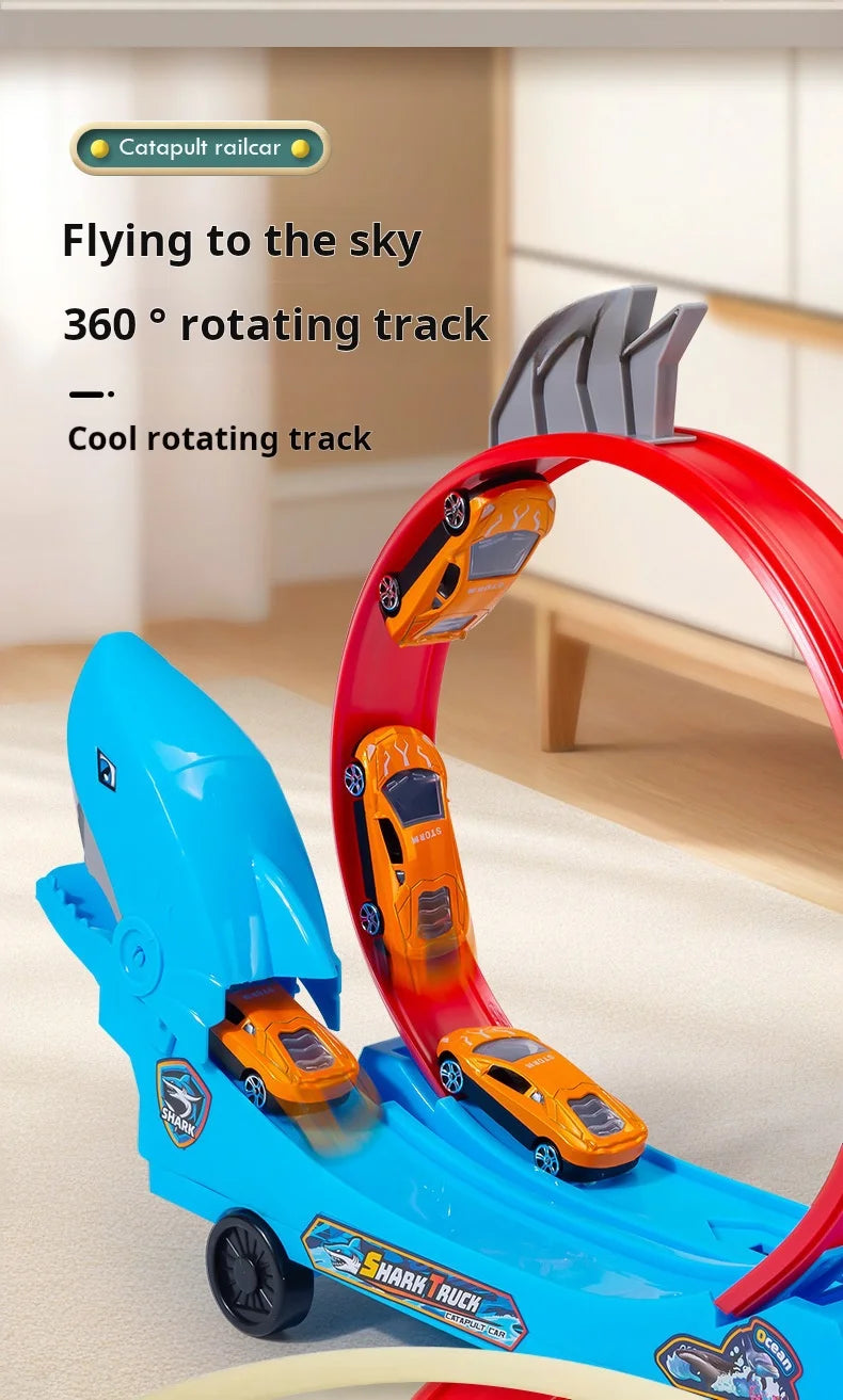 Dinosaur Track Car Sliding Railway Toy Shark  DIY Vehicles Educational Toys
