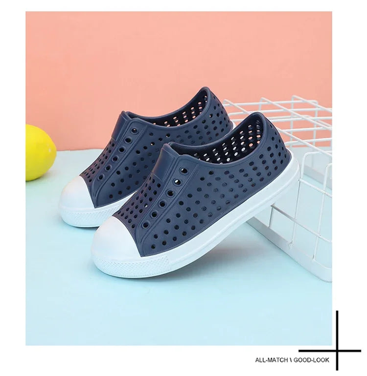 2024 New Kids Shoes Summer Breathable Quick-Drying Water Shoes with Drainage Holes Boys Girls Sandals 24-34
