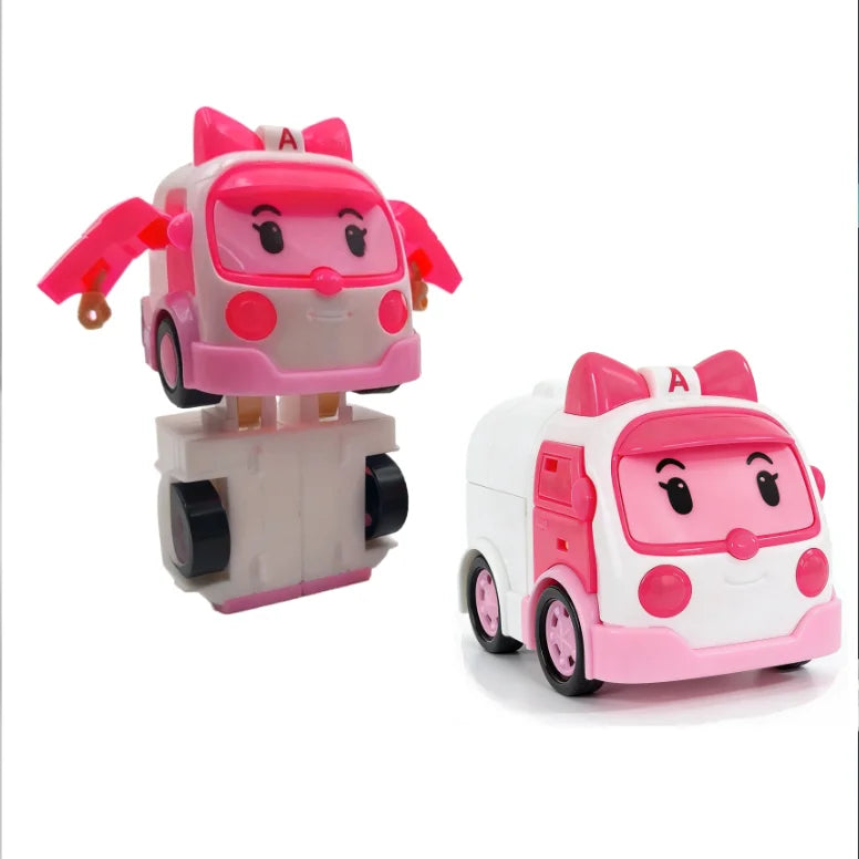 6pcs/set Cartoon Robocars Polis Action Figures Transformation