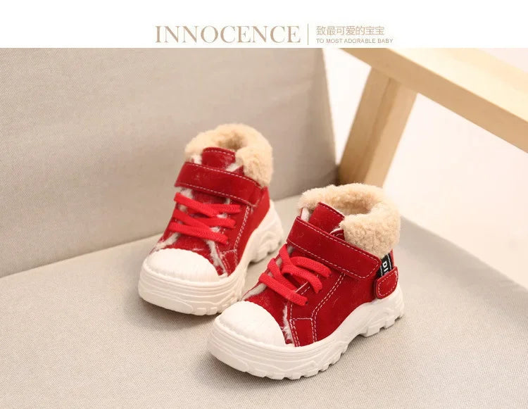 Lucas Warm Boots Winter New Boys Plus Thicken Velvet Cotton Shoes Waterproof