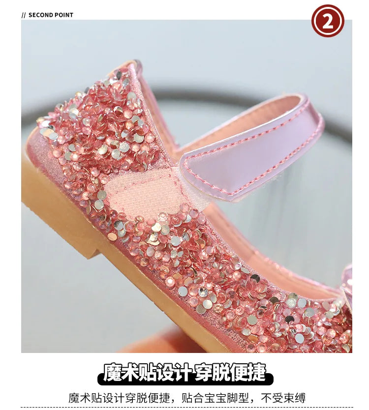 Girls Diamond Princess Shoe2026 Spring Autumn Korean Edition