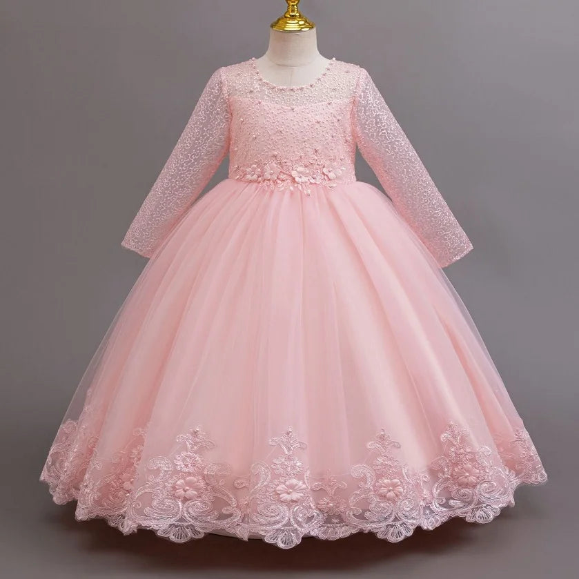girls dress Long dresses for girls aged 4-12 Birthday dress Gorgeous and elegant beauty pageant dress