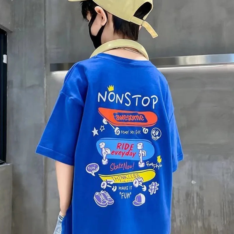 Ronald Boys Cartoon Short-sleeved T-shirt - GuGuTon baby store - Baby Fashion - Toddlers Outfits - Babies Outfits - Toddler Clothes - Kids Clothing - Newborn Clothes - Newborn Wear - Kids Wear - Trending Clothes - Trending Outfits - Fall Fashion - Winter Fashion - Girls Clothes - Boys Clothes - Babies Wear - Kids Accessories - KidsWear - Summer Clothes - Summer Fashion - Summer Trend - Falls Sweaters - Tops - Bottom - Jeans - Blouse - Dresses - Newborn Dresses - Toys