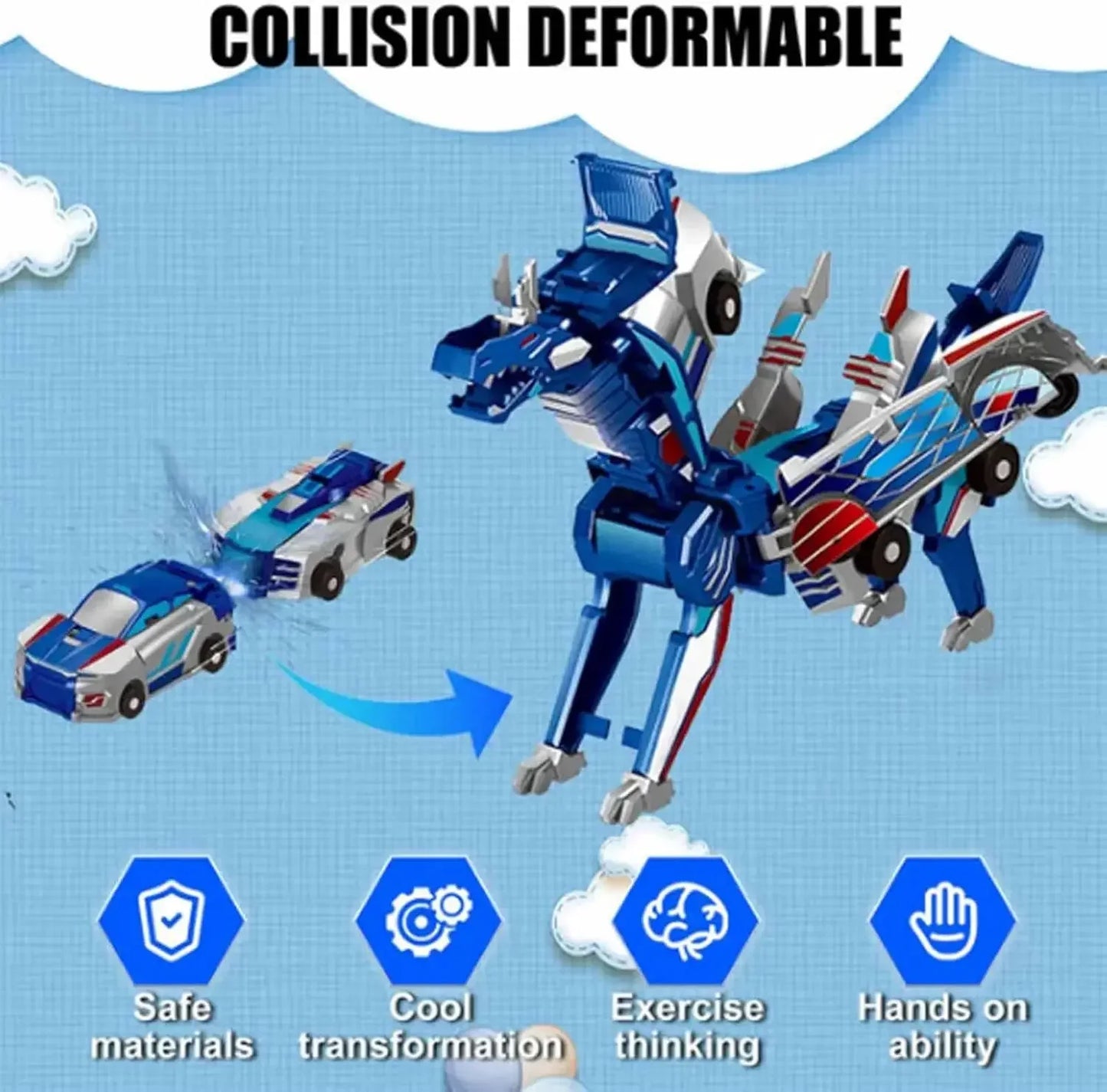 Car God Quick Transformation Toy Dinosaur Flying  Pegasus Unicorn