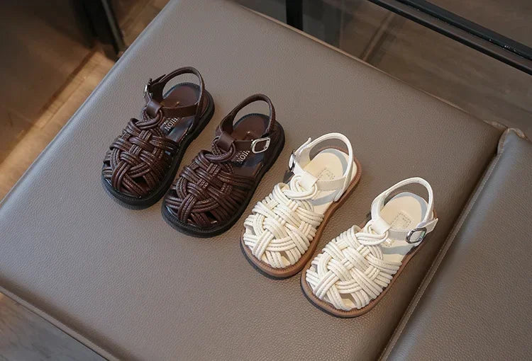 New Sandals Summer Children's Woven Casual Baby Shoes Girls