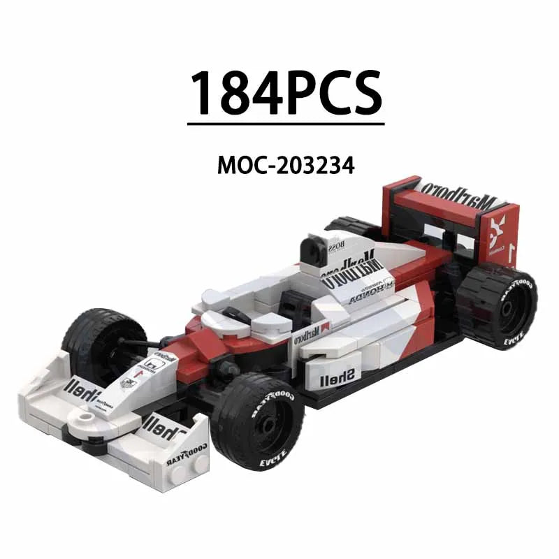 F1 Racing Car Building Blocks 8-Grid Racing Champion Vehicle (With Stickers) Children's Birthday Gift Christmas Toy Gift
