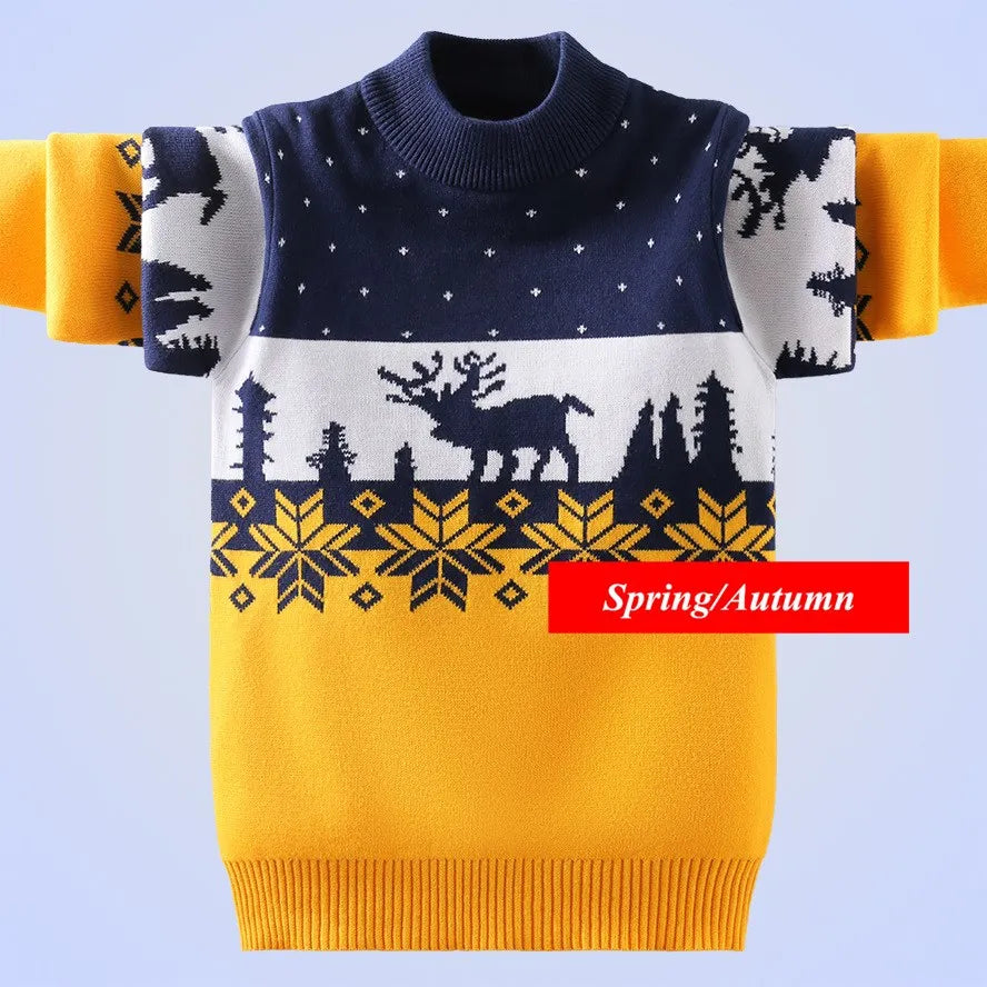 Teodoro Pattern Kids Warm Pullover Sweaters