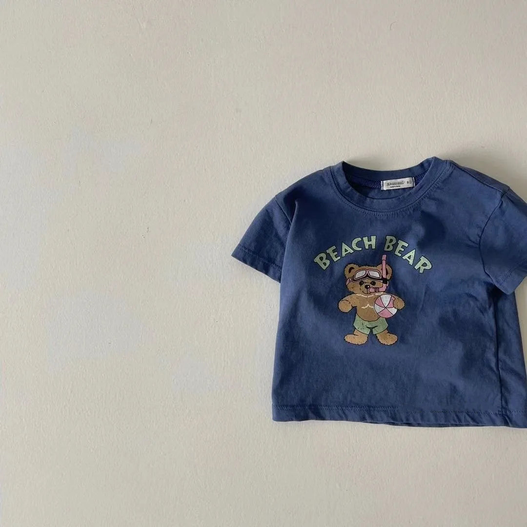 Lucas Short Sleeve Infant Bear Cotton Casual T Shirt