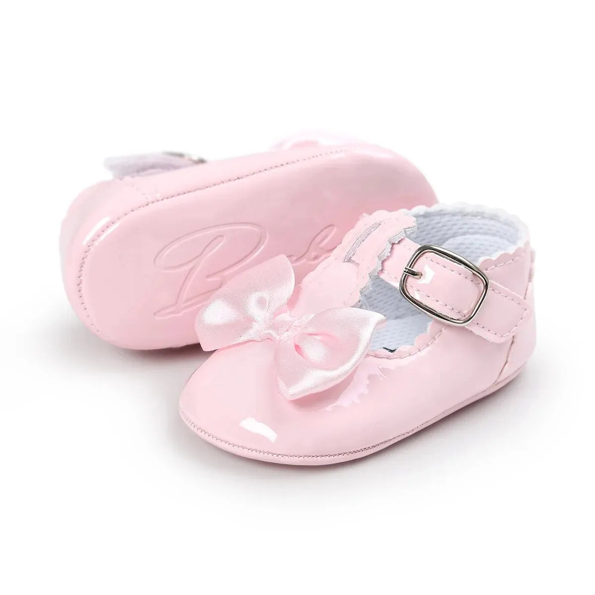 Meckior Baby Girls Shoes Classic Bowknot Rubber Sole Anti-slip PU Girls Dress Shoes