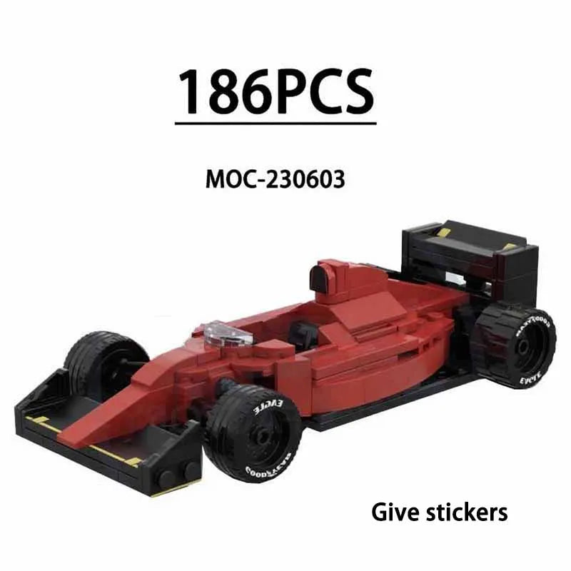 F1 Racing Car Building Blocks 8-Grid Racing Champion Vehicle (With Stickers) Children's Birthday Gift Christmas Toy Gift