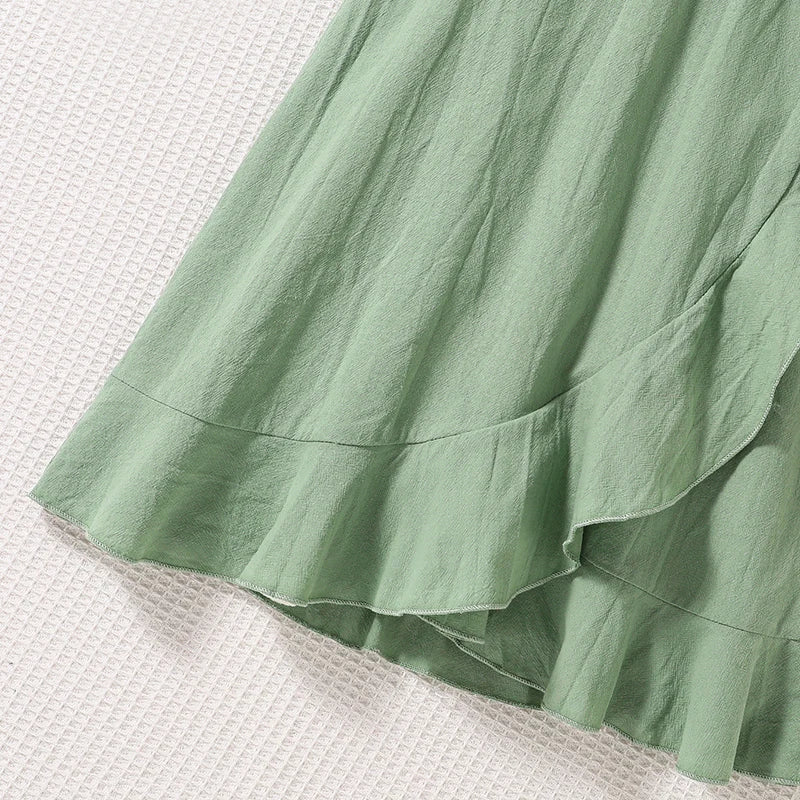 Summer Girl's Dress 8-12 Years Old Cute Bow-Embellished Slip Panel