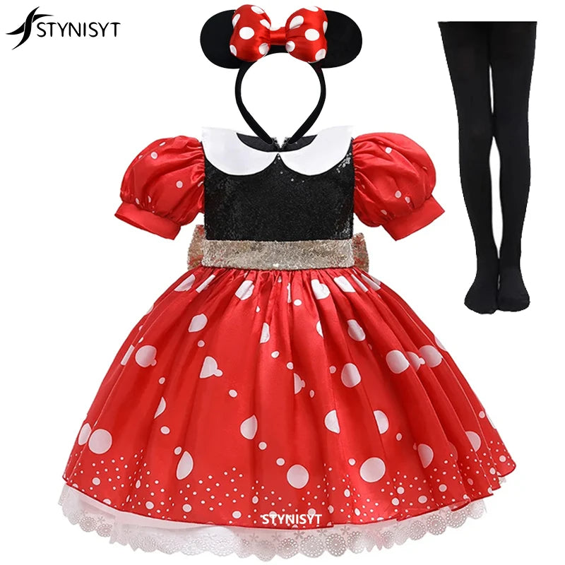 Girl Dress Cartoon Clothes Summer Costume Cosplay Princess Fancy Bow girl dress