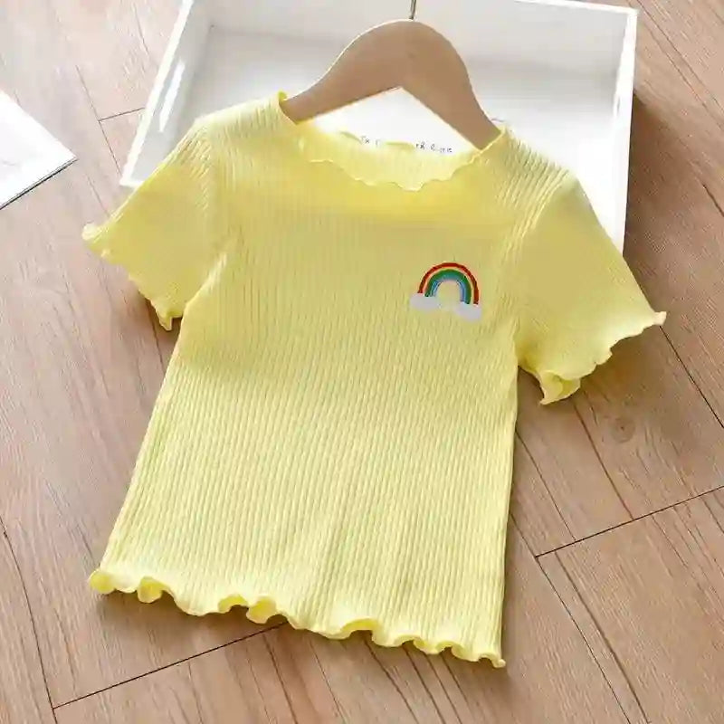 Saudy Embroidered Short Sleeve Cute Top