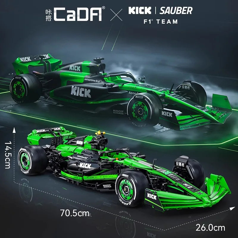 Cada 1:8  MOC Sauber F1 Team C44 Formula-1 F1 Racing Car Number 24 Sports Car Building Blocks City KICK Car Bricks Toys Gift