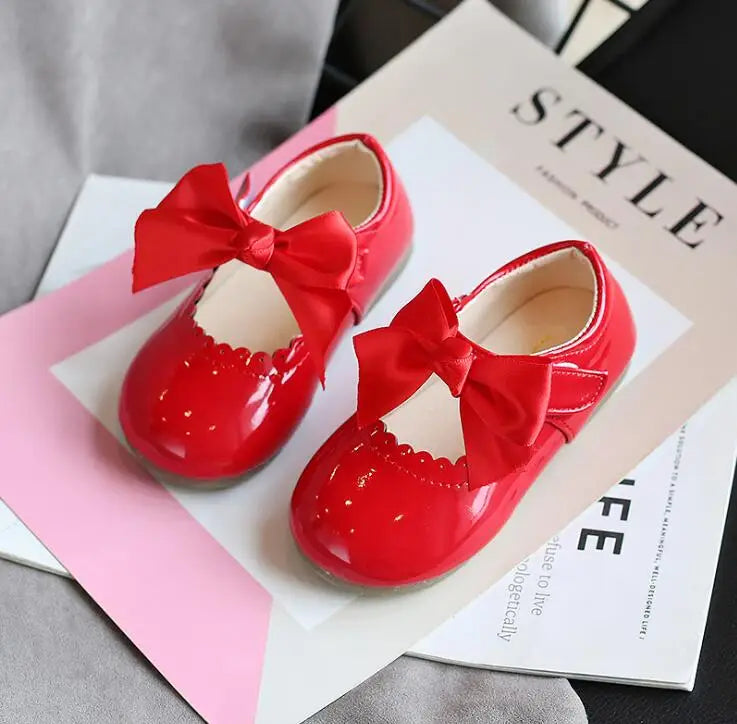 Newest Spring Autumn Baby Girls Fashion Patent Leather Flats Shoes