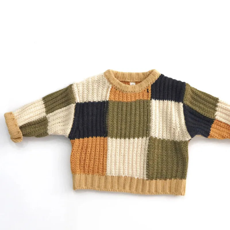 Raul Checkered Knit Pure Cotton Sweater