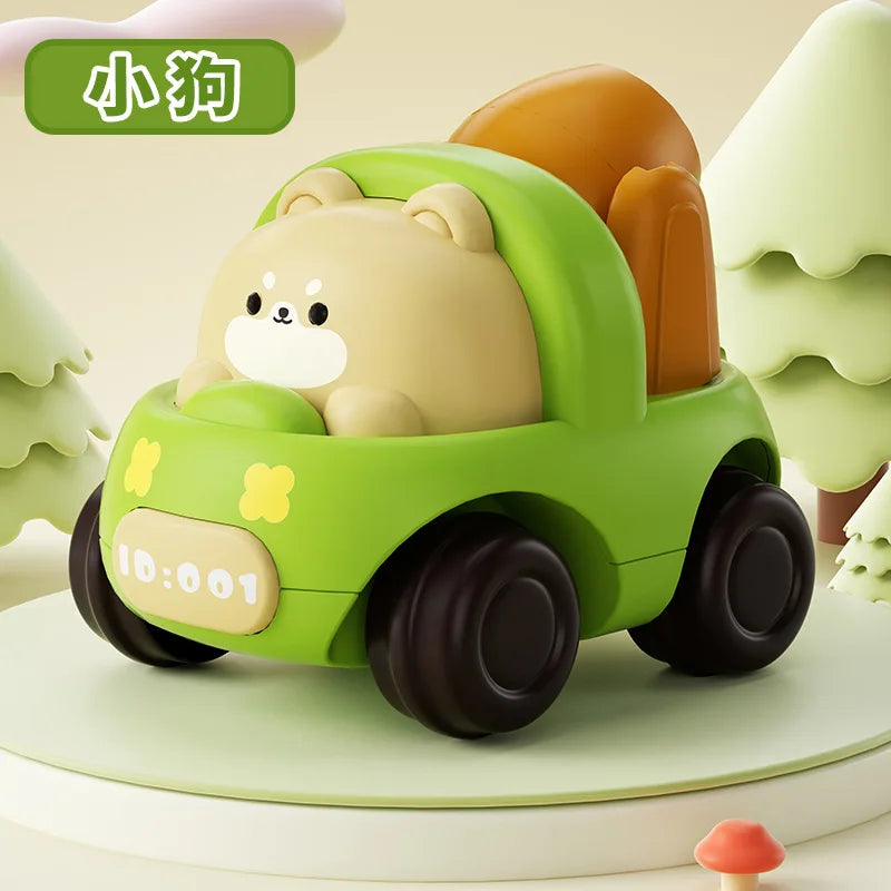 Baby Car Toys for 6 12 Months Friction Car Infant Soft Rubber Inertial Push and Go