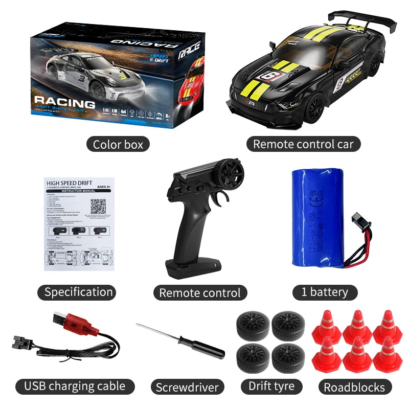 KF28 1:16 4WD RC Rally Car 2.4G High Speed Remote Control Racing Car with Full Proportional Throttle & Steering — Great Gift for