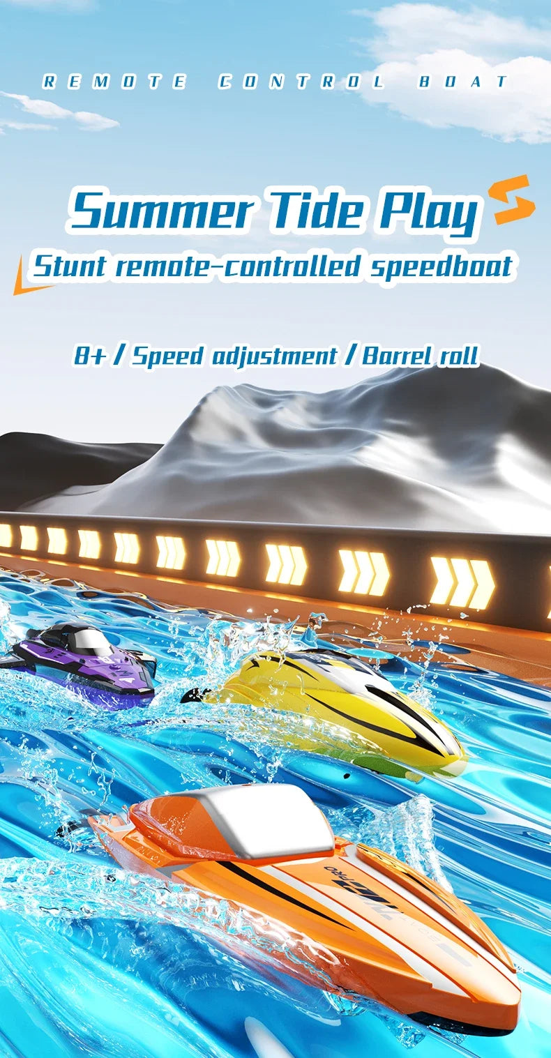 Popular 2.4G Mini Remote Control Boat - Dual Motor Waterproof Electric Speedboat