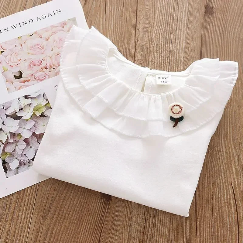 Rouse Pan Collar Blouse Long Sleeve Top