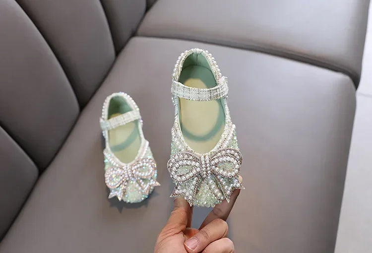 Kids Girls Sandals Fashion Sequins Rhinestone Bow Girls Princess Baby Girl Shoes