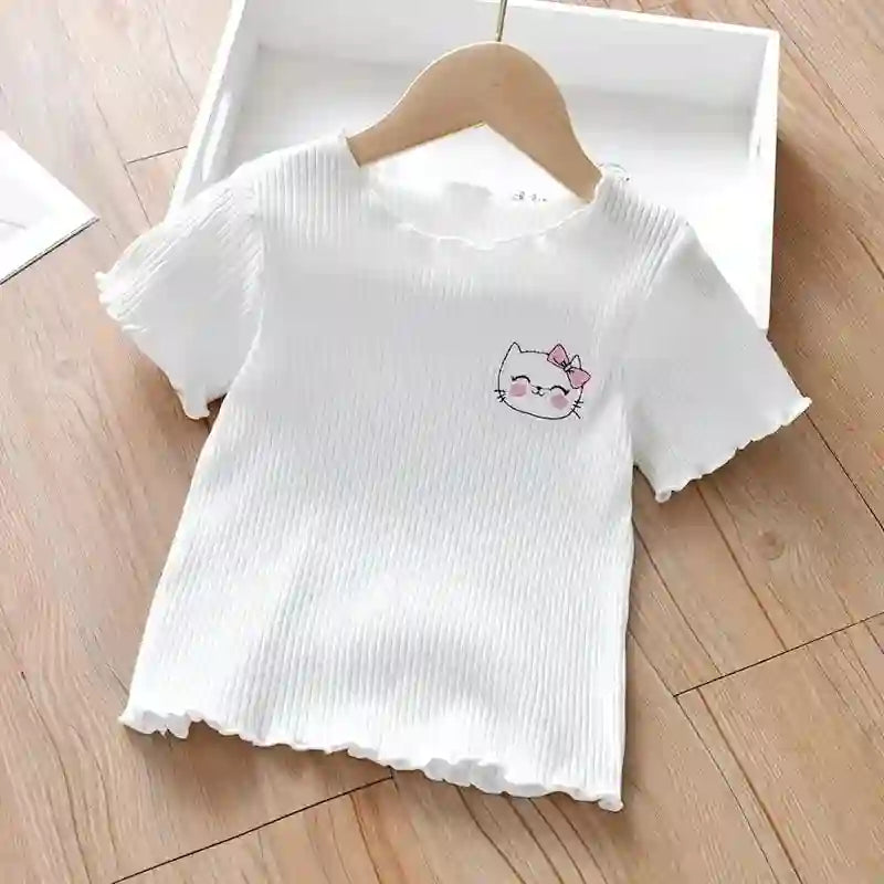 Saudy Embroidered Short Sleeve Cute Top