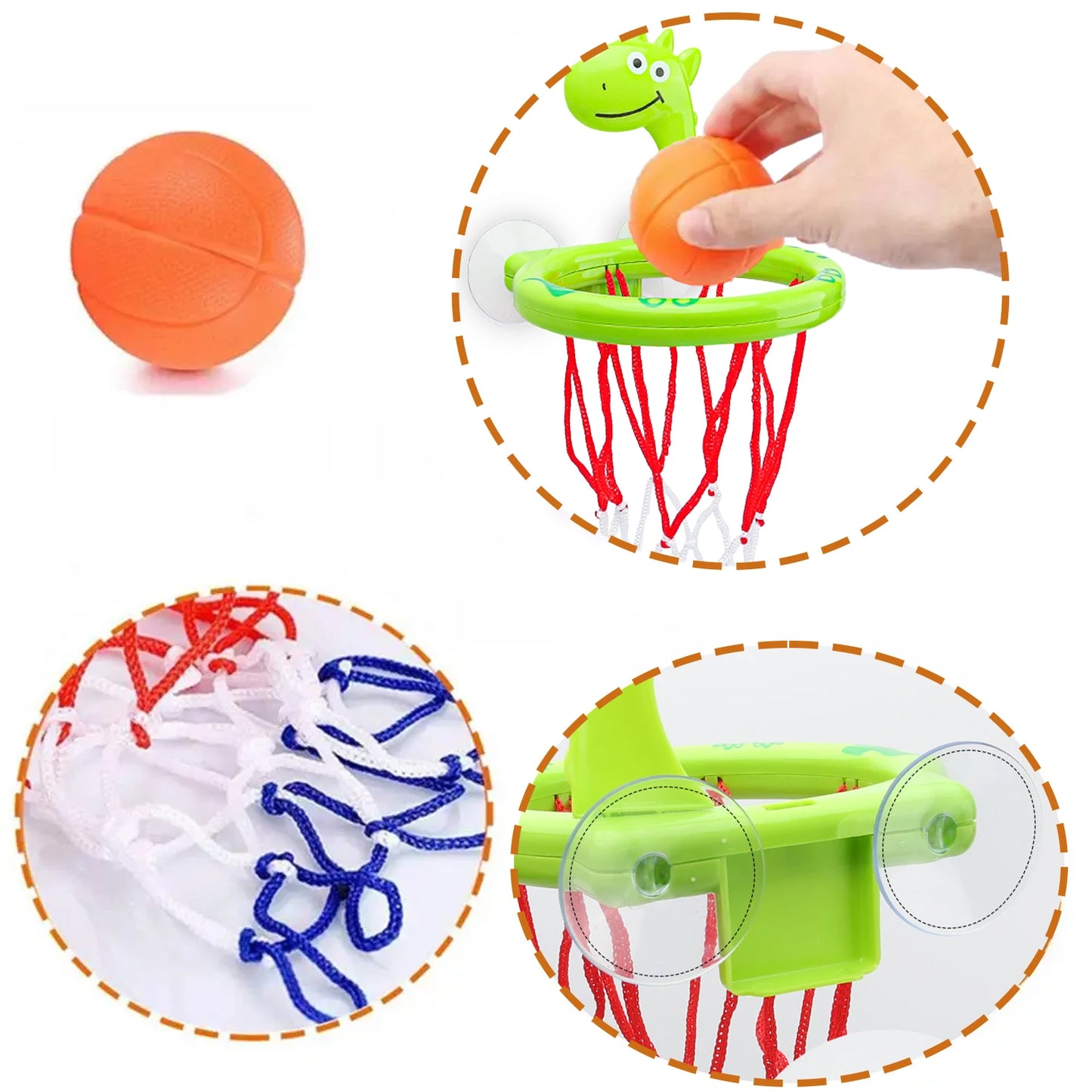 Baby Bath Toy Children Water Play Toys Set Bathroom Bathtub Suction Cup Shooting Basketball Hoop