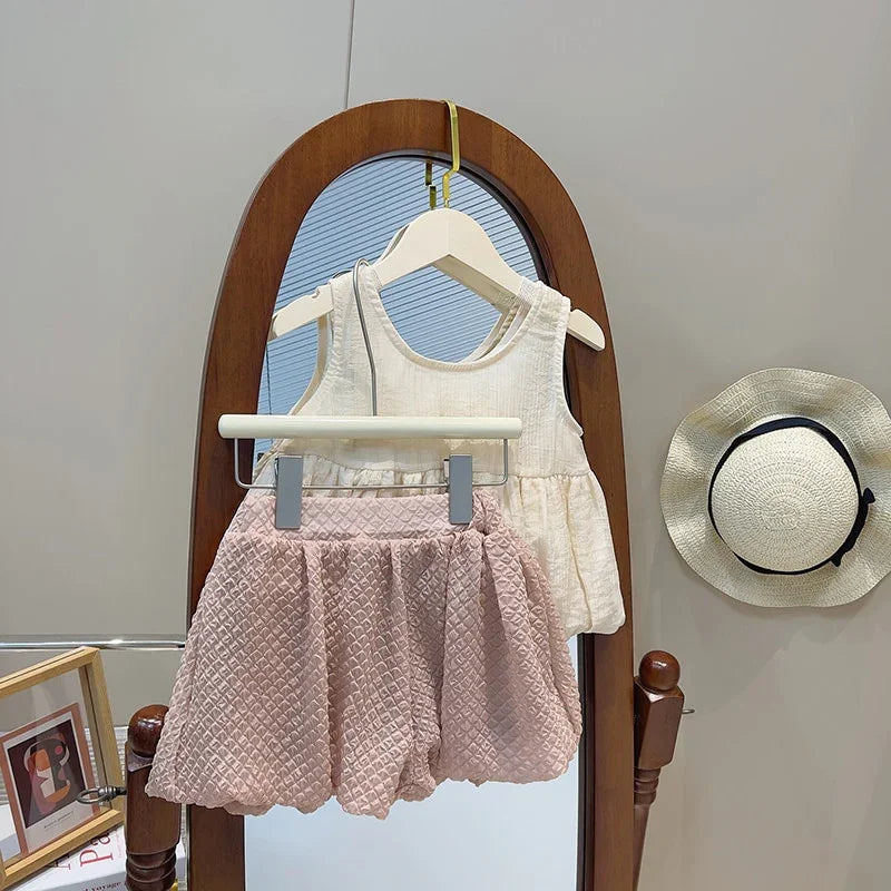 Angelica Girls Clothing Summer Short Sleeve Children Two Piece Set - GuGuTon baby store - Baby Fashion - Toddlers Outfits - Babies Outfits - Toddler Clothes - Kids Clothing - Newborn Clothes - Newborn Wear - Kids Wear - Trending Clothes - Trending Outfits - Fall Fashion - Winter Fashion - Girls Clothes - Boys Clothes - Babies Wear - Kids Accessories - KidsWear - Summer Clothes - Summer Fashion - Summer Trend - Falls Sweaters - Tops - Bottom - Jeans - Blouse - Dresses - Newborn Dresses - Toys