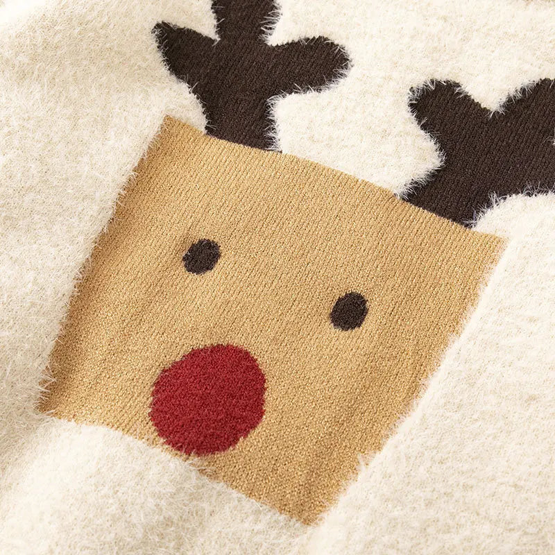 Mario Deer Jacquard Warm Kids Girls Sweaters