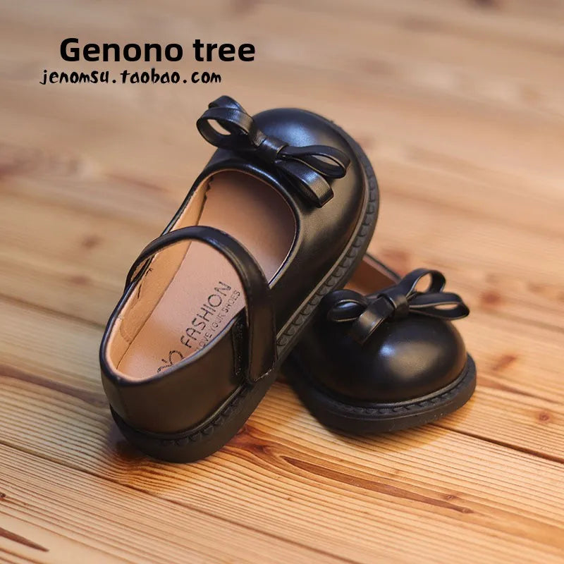 Little Girls Shoes Spring Autumn Kids Soft PU Leather Shoes for Girl School Mary Jane Cute Sweet Flats Shoes  Beige, Black