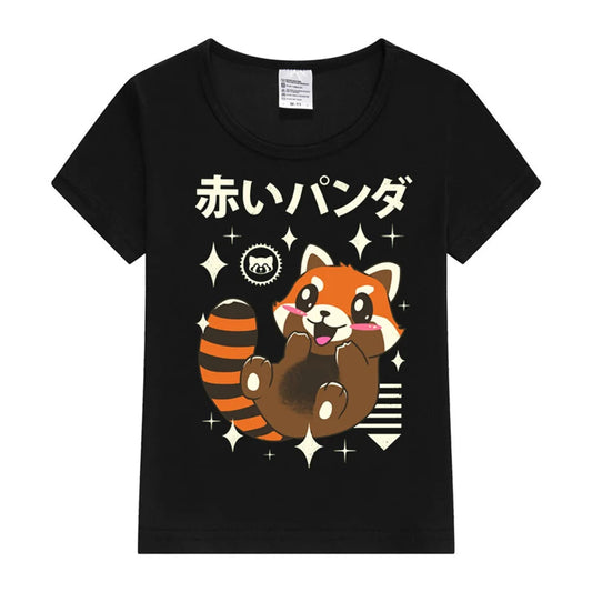 Karil Red Panda Short Sleeve O-Neck T-Shirt