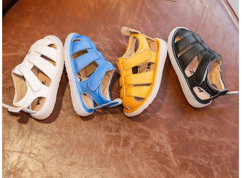 Baby Girls Boys Sandals 2025 Summer Infant Toddler Shoes Genuine Leather Soft-soled School Kids Shoes Children Beach Sandals