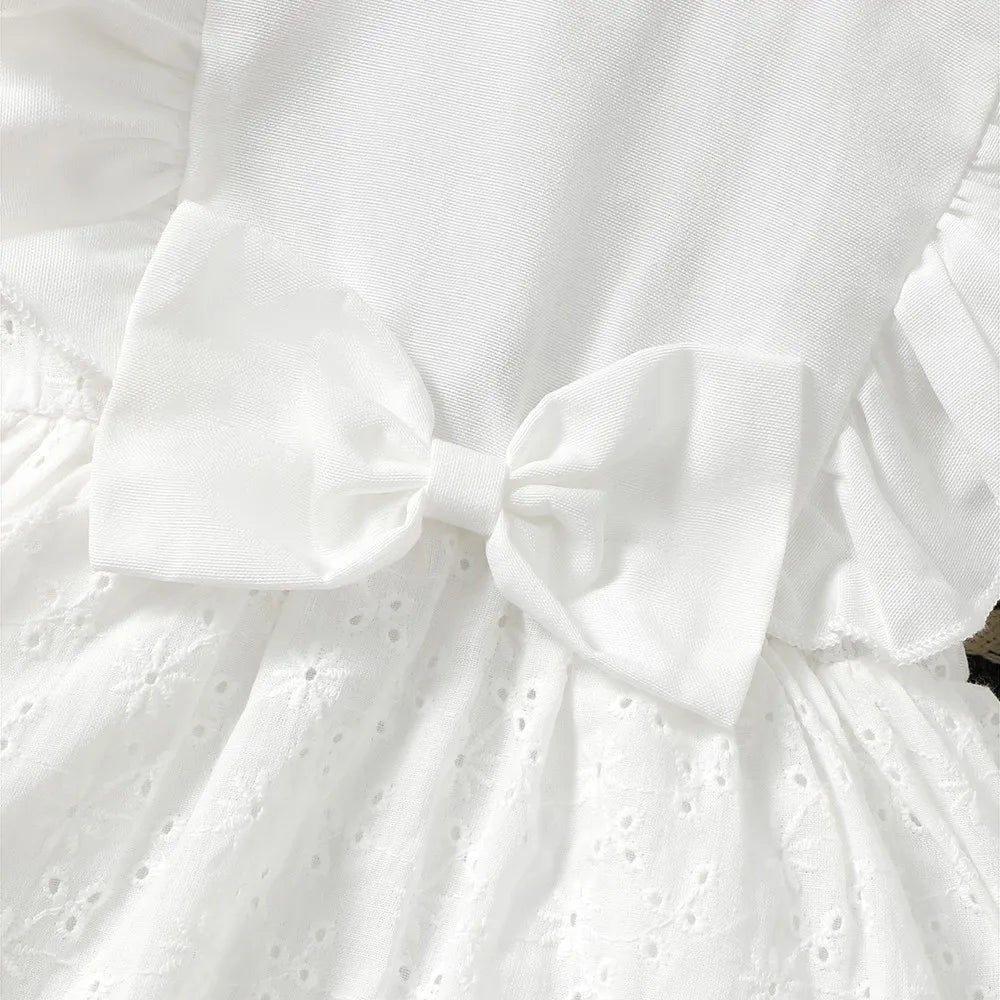 Autumn Baby Dresses Long Sleeved White  Wedding Flower Dress