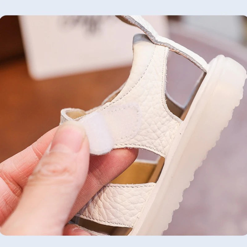 Baby Girls Boys Sandals 2025 Summer Infant Toddler Shoes Genuine Leather Soft-soled School Kids Shoes Children Beach Sandals