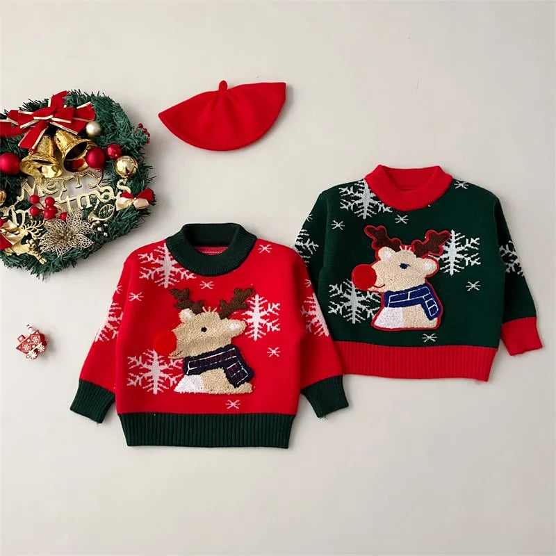 Hector Reindeer Embroidery Pullover Sweater