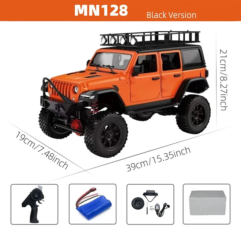 MN128 1/12 RC Car 4WD Jeep Model 2.4G Remote Control LED Light 4X4 Off Road