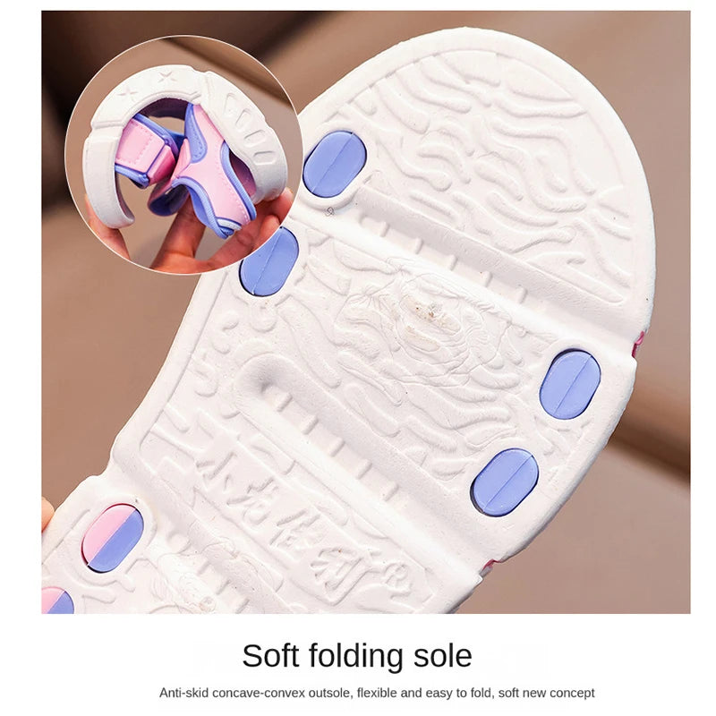Girls Sandals Summer Cartoon Soft Sole Anti Slip Sandals