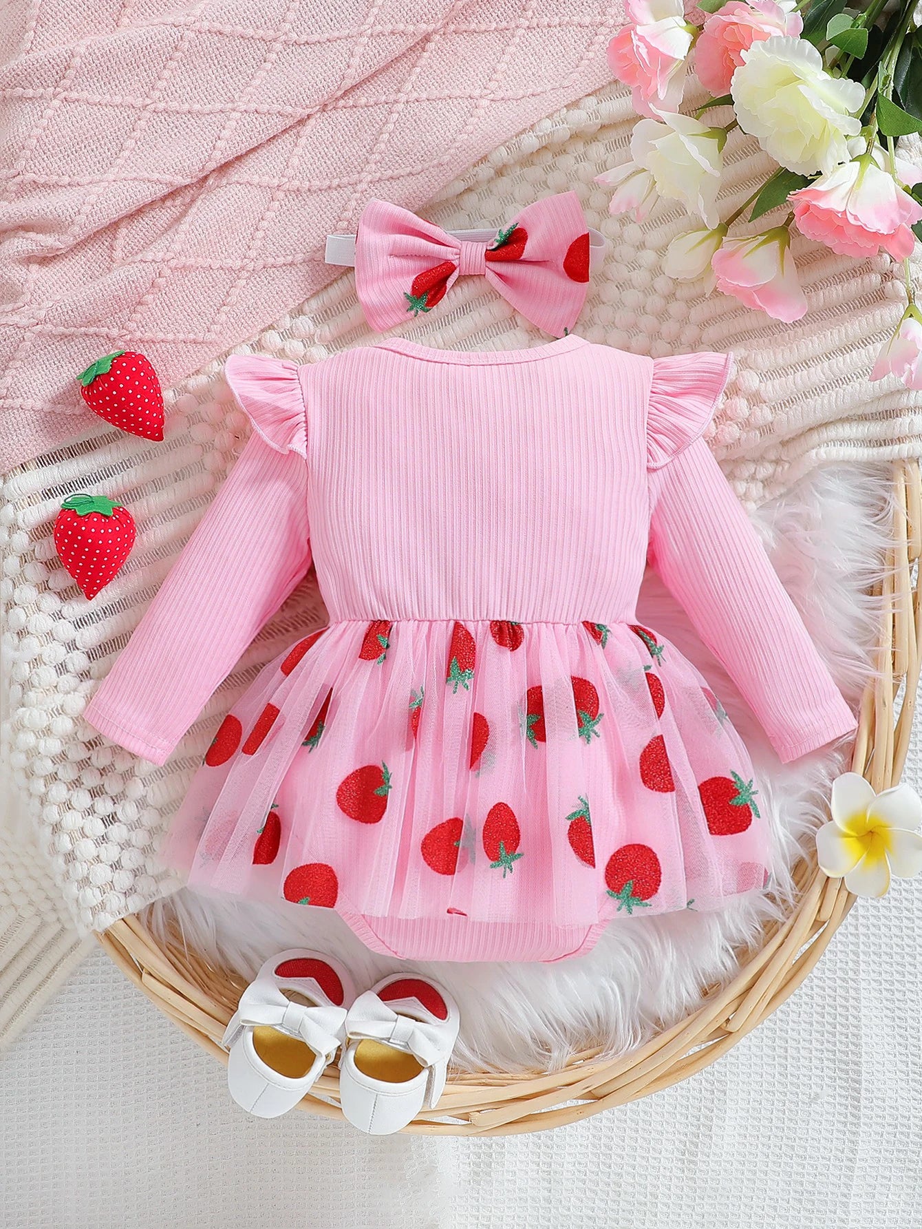 Zaila Baby Girl Autumn Skirt with Strawberry Print