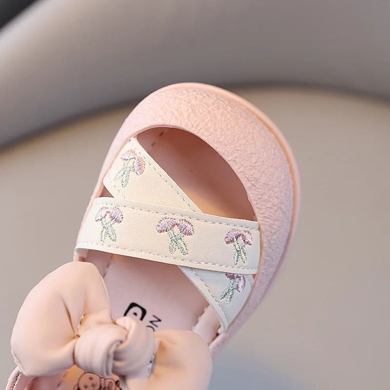 Summer Baby Girl Shoes Soft Bottom Kids Beach Sandals Cute Bow Girls Princess Shoes First Walkers