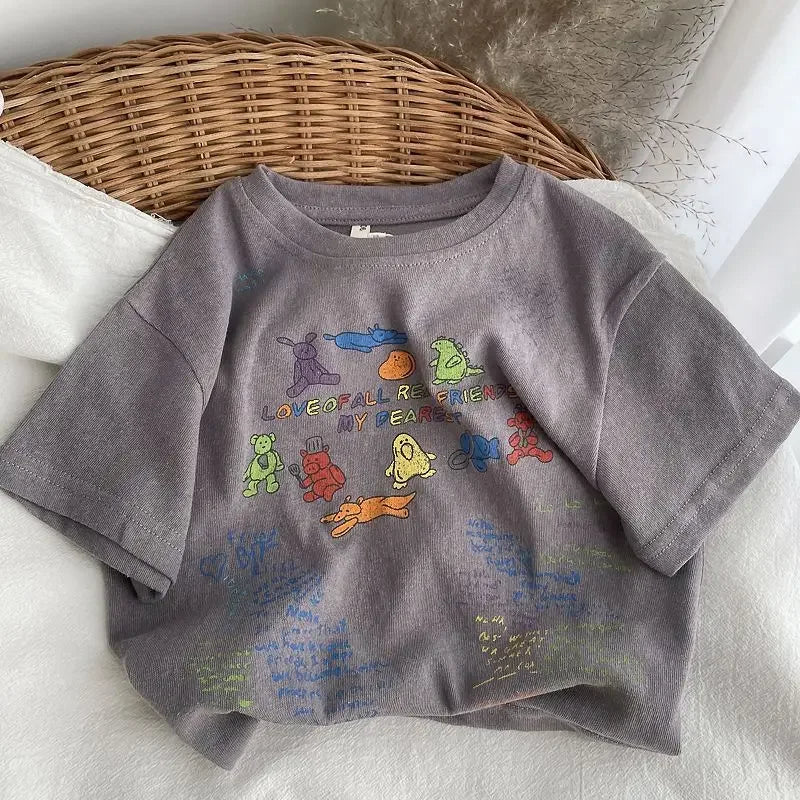 Fernando Short Sleeve Printing Tees - GuGuTon baby store - Baby Fashion - Toddlers Outfits - Babies Outfits - Toddler Clothes - Kids Clothing - Newborn Clothes - Newborn Wear - Kids Wear - Trending Clothes - Trending Outfits - Fall Fashion - Winter Fashion - Girls Clothes - Boys Clothes - Babies Wear - Kids Accessories - KidsWear - Summer Clothes - Summer Fashion - Summer Trend - Falls Sweaters - Tops - Bottom - Jeans - Blouse - Dresses - Newborn Dresses - Toys