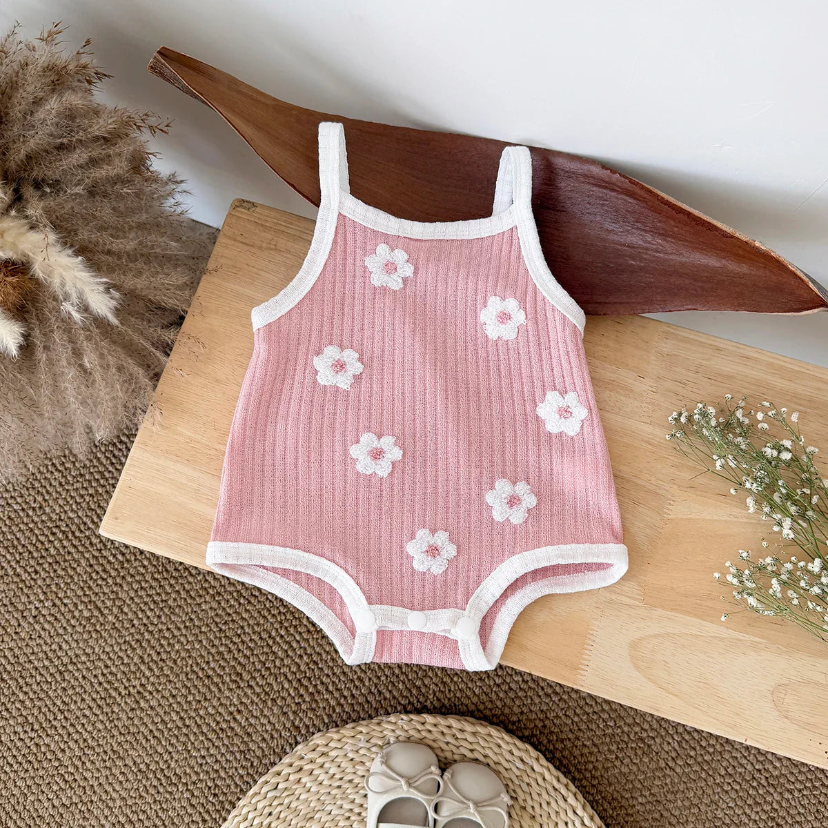 Breathable Camisole Flower Bodysuit