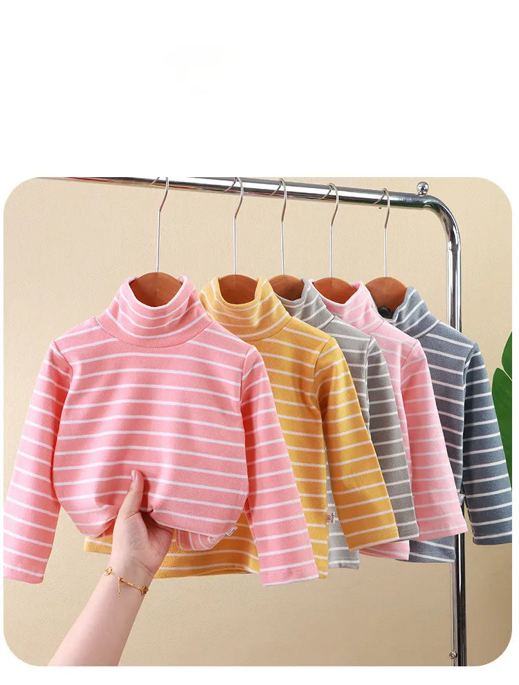 Rocio Striped High Collar Sweatshirt Top