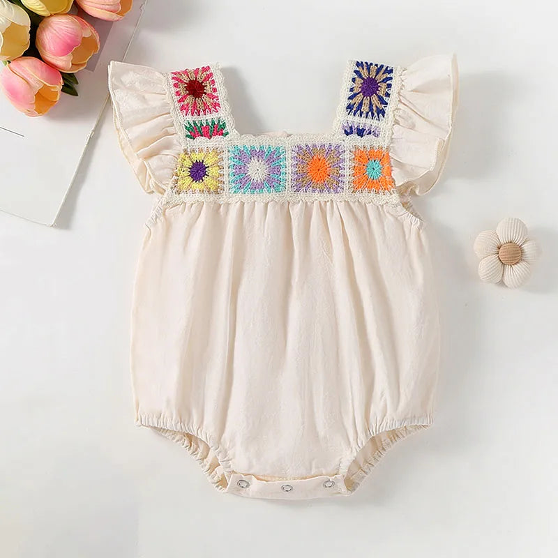 Fly Sleeve Patch Romper