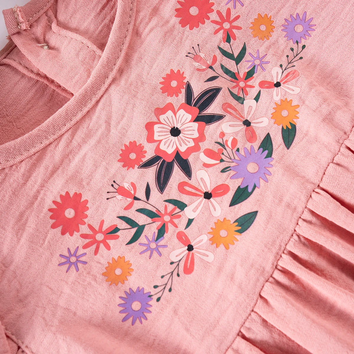 New Summer Toddler Girl Dress Small Fly Sleeve Floral Dress