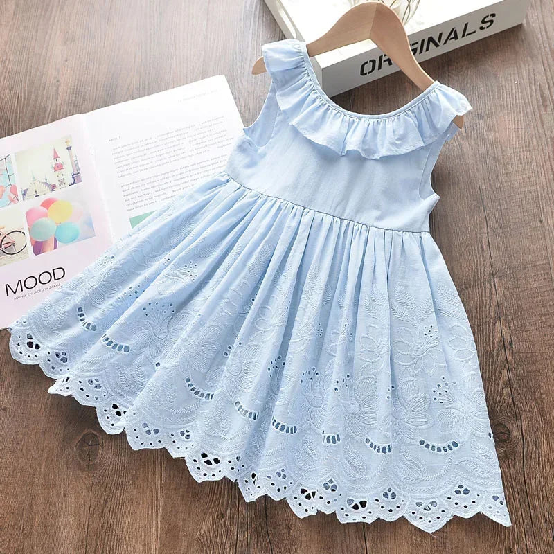 Baby Girls' Elegant Dresses 2024 New Summer Kids Party Costumes Girl Floral Princess