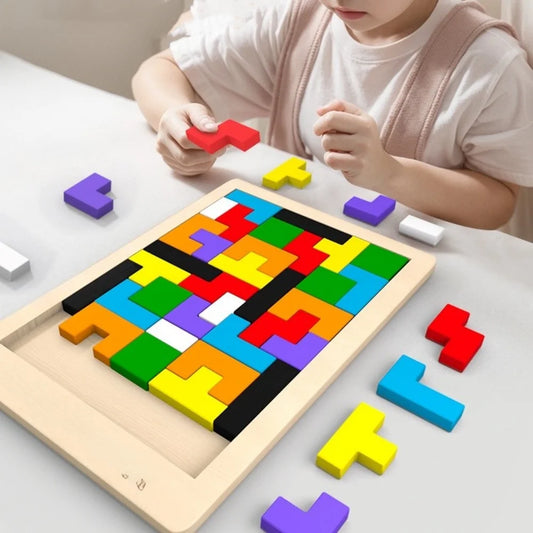 Colorful wooden puzzle toys Tangram Montessori materials children's puzzle