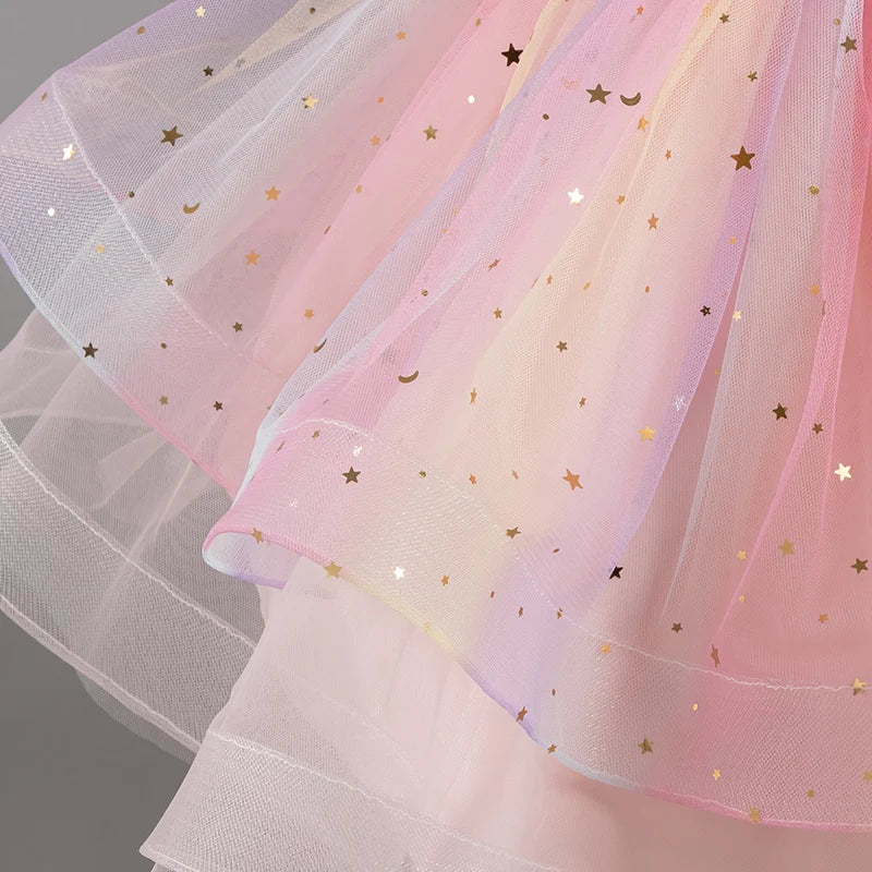Girls Princess Dresses Tailing Flower Sleeveless Kids Wedding Dresses