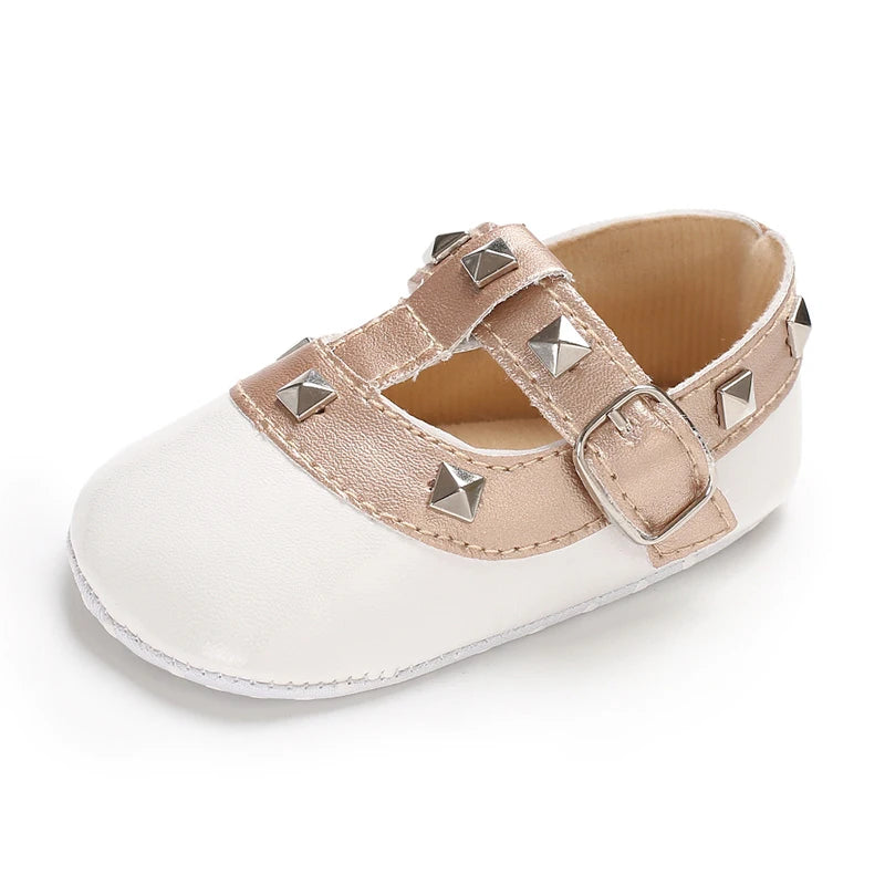 Baby Girl Sandals 2025 Spring and Autumn Korean Edition Versatile Rivet Dancing Princess Single Shoes Fashion Baby Leather Shoes