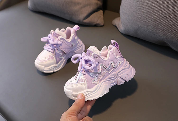 Children's Shoes 2026 New Toddler Girls Sport Shoes Soft Sole Breathable Outdoor Tennis Fashion Kids Sneakers EU21-30